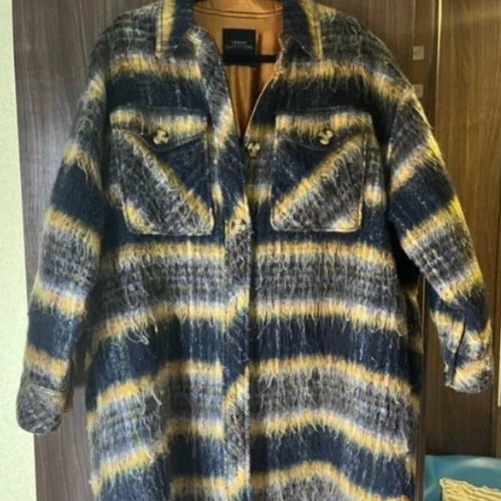 Urban Outfitters oversized plaid wool blend shacket